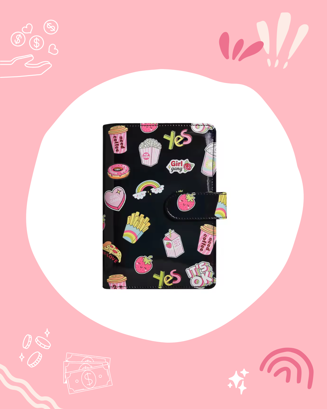 Budget Planner A6 Holographique Kawaï Noir