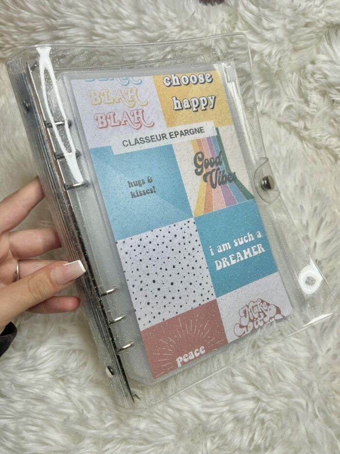 Budget Planner A5 Paillettes Transparent Argent – Image 2