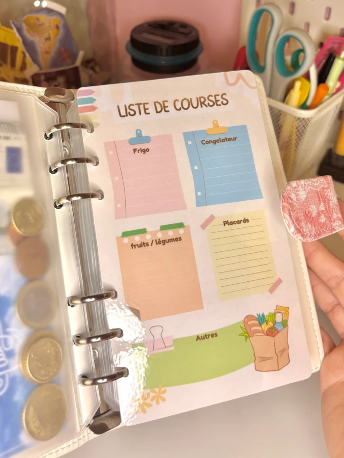Intercalaire A6 Liste de courses